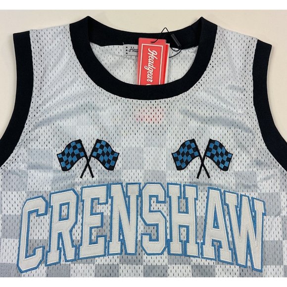 Nipsey Hussle #60 Crenshaw Headgear Classics Men Medium White Checkered Jersey - Picture 5 of 11